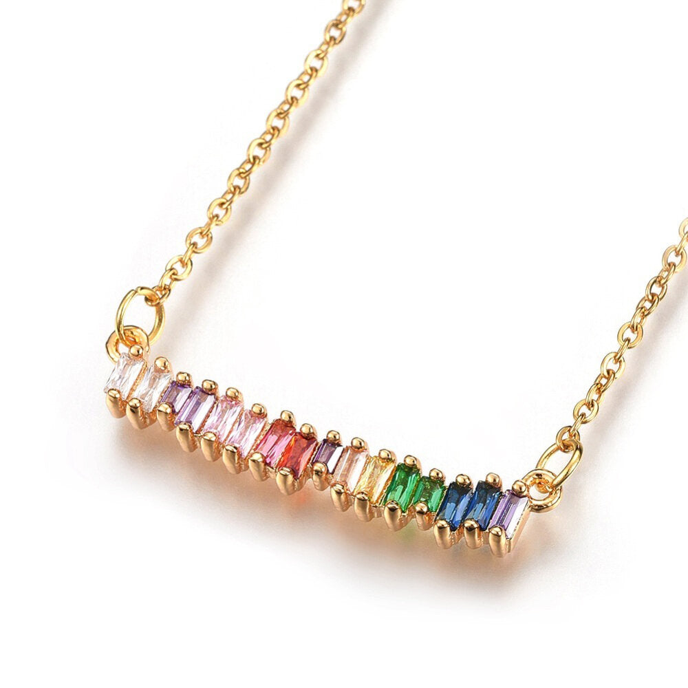 Rainbow hot sale bar necklace