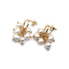 Gold Pearl Dangle Earrings