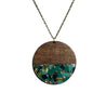 Wood and Resin Gold Flake Confetti Necklaces