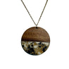 Wood and Resin Gold Flake Confetti Necklaces