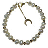 Pearl Bracelet with Crescent Moon Clasp