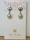 Anchor Stud Pearl Drop Earrings