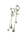 Moon & Star Pearl Drop Earrings