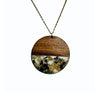 Wood and Resin Gold Flake Confetti Necklaces