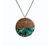 Wood and Resin Gold Flake Confetti Necklaces