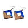 Wood & Resin Square Earrings