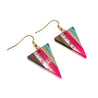 Wood & Resin Earrings - Triangles