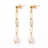 Pearl Drop Golden Earring - Long