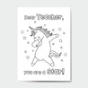 Printable Coloring Card for Teacher - You Are a Star