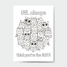 Printable Coloring Card for Teacher - Owl Always Think You're the Best