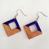 Wood & Resin Square Earrings