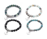 Lava Stone, Ocean, Amazonite or Moss with Anchor Bracelet