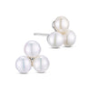 Three Pearl Stud Earrings